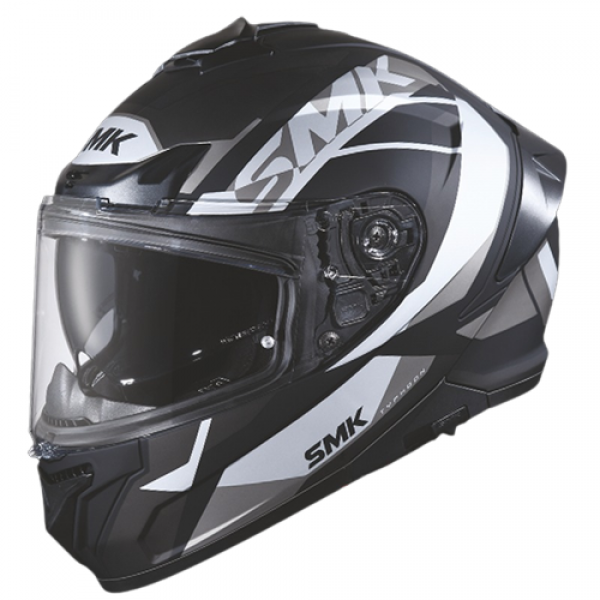 SMK TYPHOON STYLE GLOSS BLACK GREY (GL266) HELMET