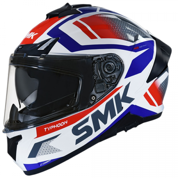 SMK TYPHOON THORN GLOSS WHITE RED BLUE (GL136) HELMET