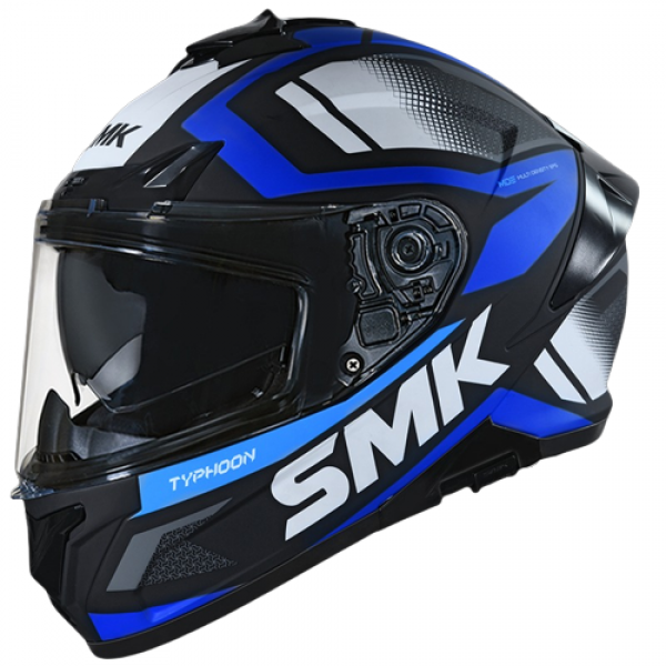 SMK TYPHOON THORN GLOSS BLACK WHITE BLUE (GL251) HELMET