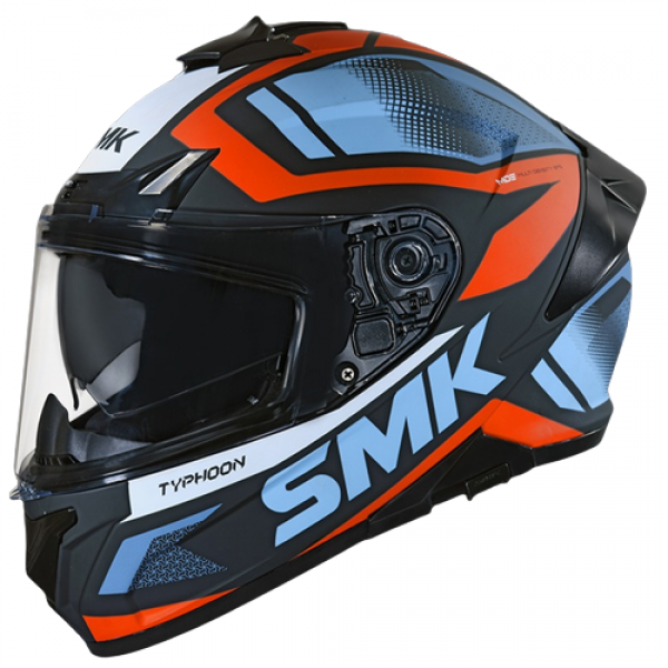 SMK TYPHOON THORN GLOSS BLACK GREY ORANGE (GL276) HELMET