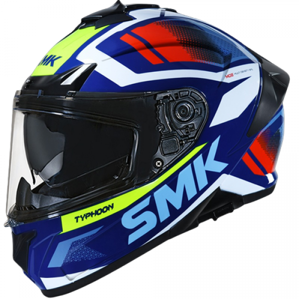 SMK TYPHOON THORN GLOSS BLUE YELLOW WHITE (GL543) HELMET