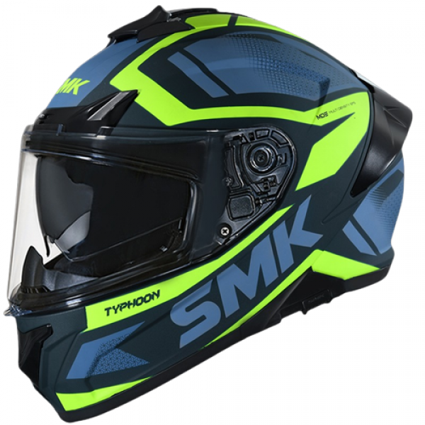 SMK TYPHOON THORN GLOSS BLACK GREEN YELLOW (GL848) HELMET